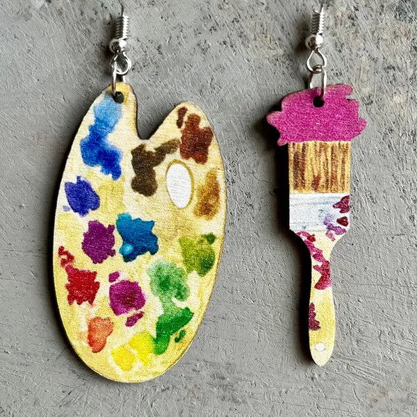 Wooden Painter's Earrings