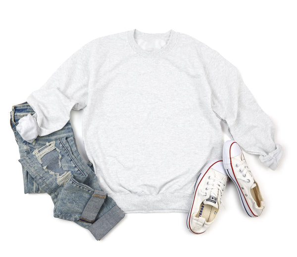 Crewneck Sweatshirt: Light Gray / Large