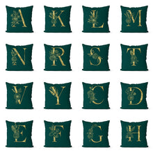 Green Pillowcase Gold Letters