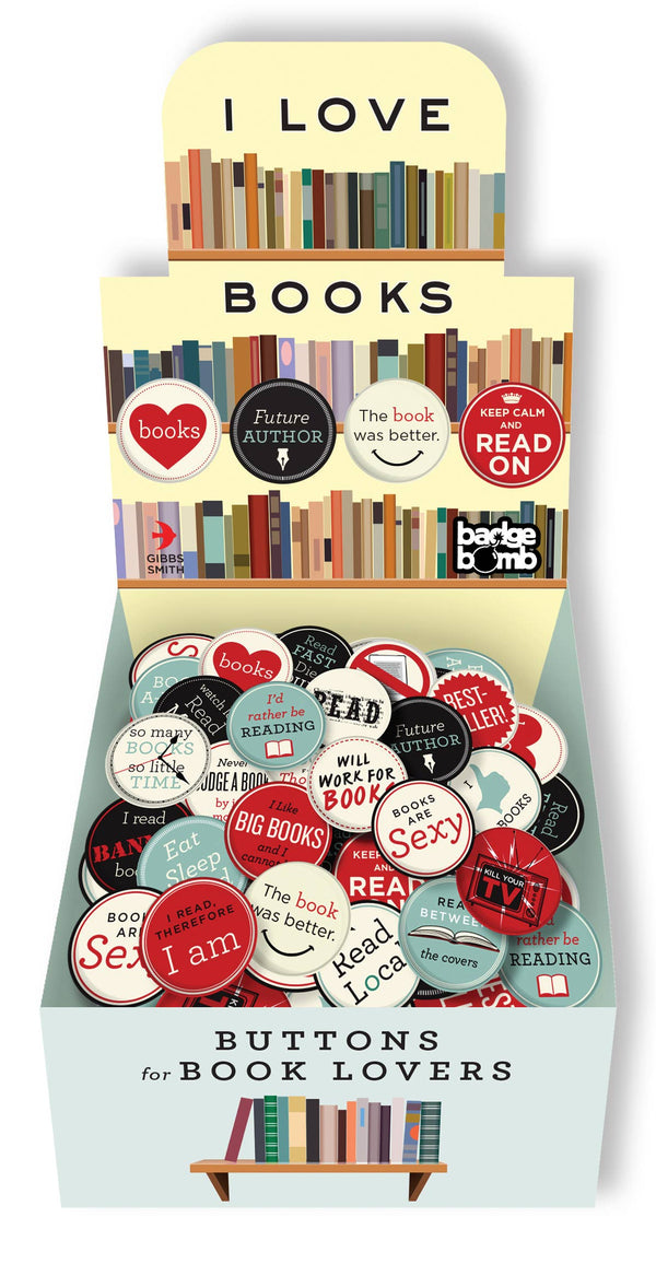 I Love Books Buttons