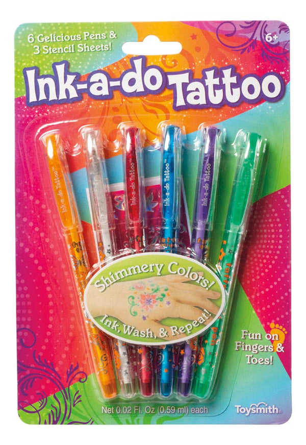 Ink-a-Do Tattoo Pens, Set of 6 Gel Pens
