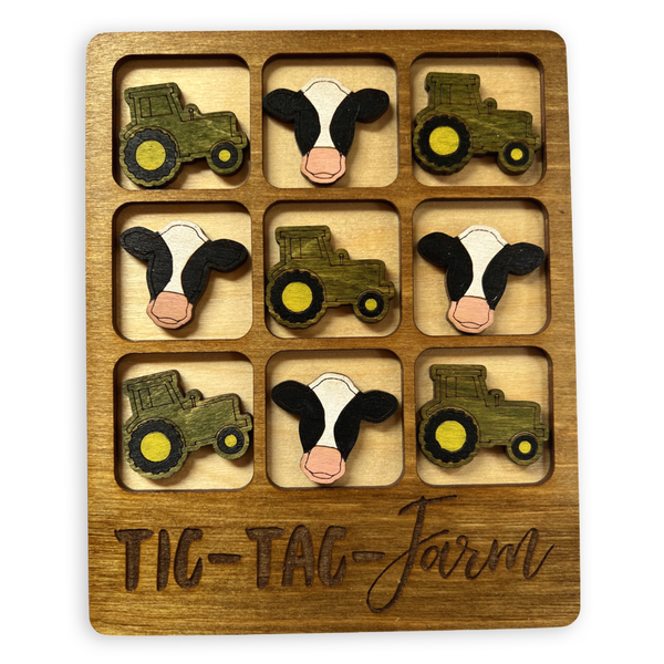 Farmer Gift - Tic-Tac-Toe Farm Game - Customizable