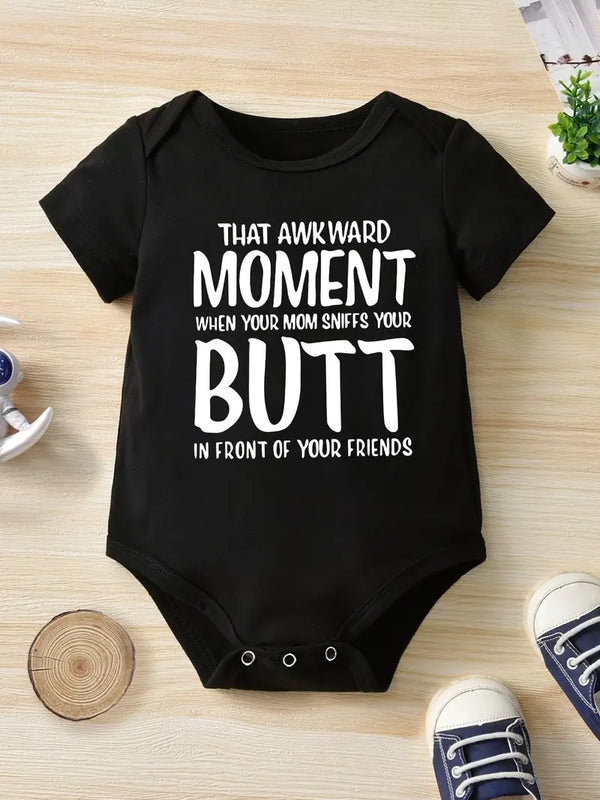 Infant Short Sleeve Romper Awkward Moment