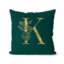 Green Pillowcase Gold Letters
