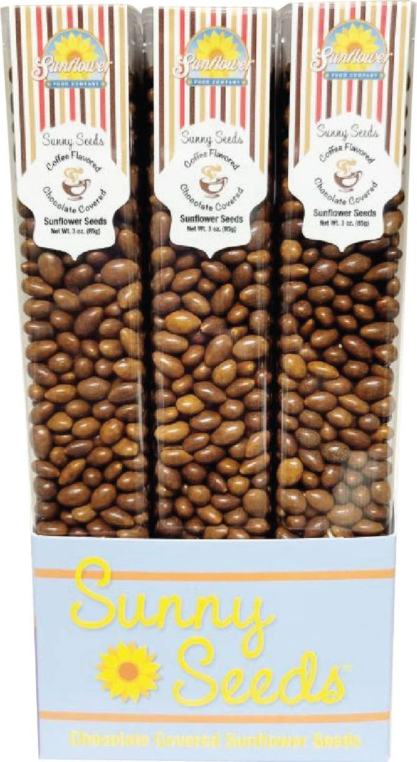 Coffee Flavored Chocolate Sunflower Seeds 3oz. tube 24ut/cs